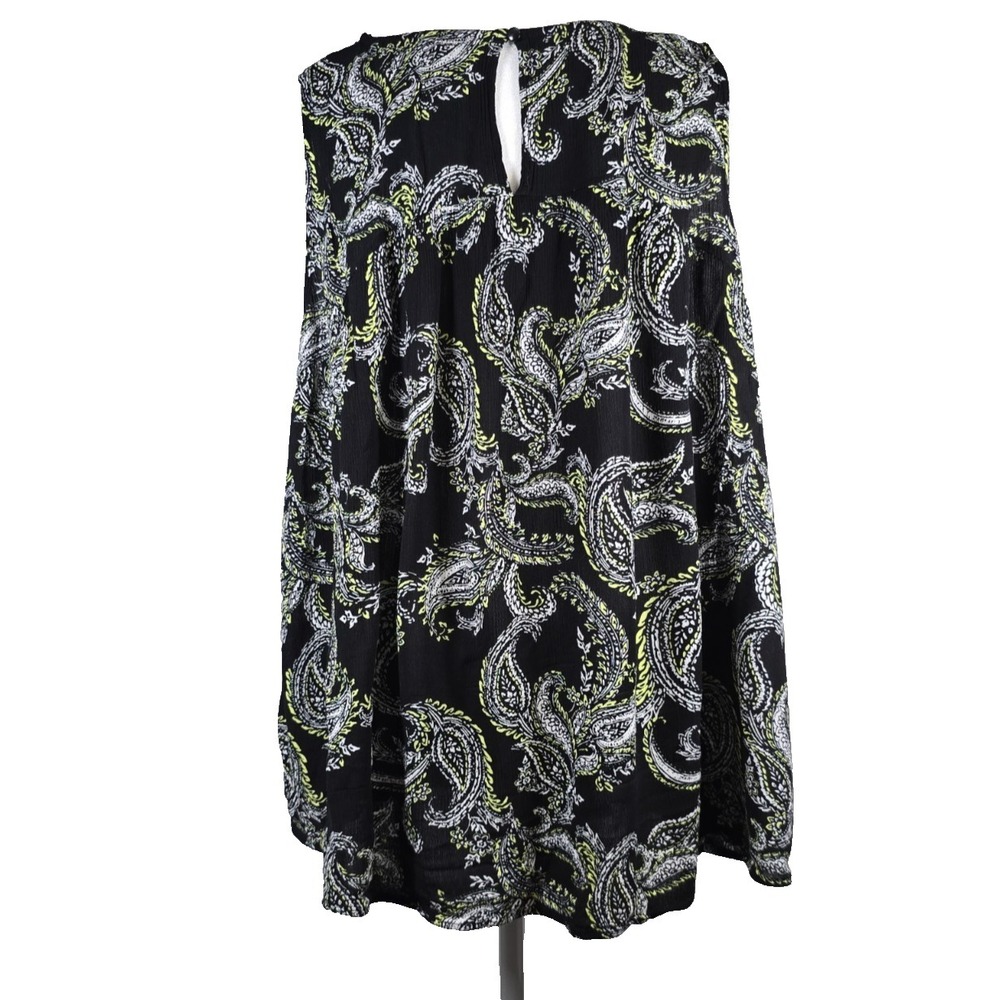 Cato Womens Tank Top Size 22/24W Crocheted Yoke Sleeveless Paisley Peasant Boho - Picture 2 of 15